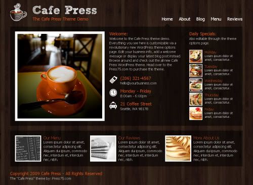 cafe press 2.0 wordpress theme