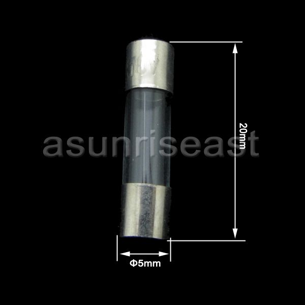 100PCS 5A 250V Quick Fast Blow Glass Tube Fuse 5x20mm F5AL250V ...