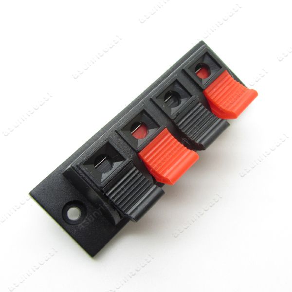 5 x Red Black Speaker Cable Terminal Block 4 Way Connector Spring Clip Socket eBay
