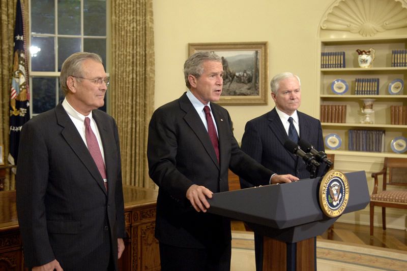announcement of Donald Rumsfeld's resignation