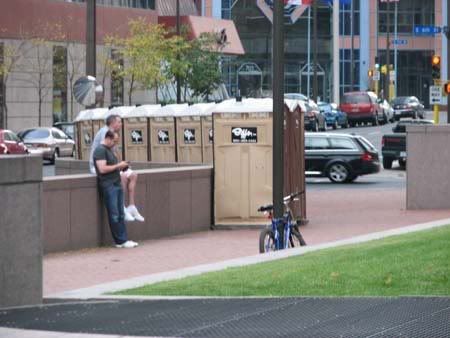 Hennepin County in a decent gesture allowed privies during Occupy MN at Government Plaza