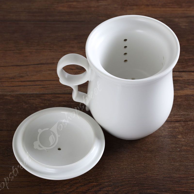 270ml Tea Life Culture Ceramic Porcelain Tea Mug Cup with lid & Infuser
