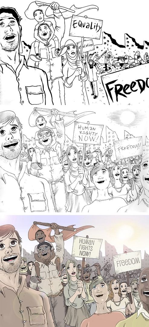 Human Rights Illustration series (Three of Four) Protest School