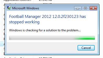 Whenever I try to run the game, I keep getting the message : Microsoft Windows - Football Manager 2012 12.1.1f244099 has stopped working.