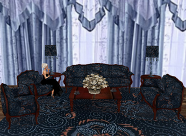 Victorian Blue Sofa Lrg