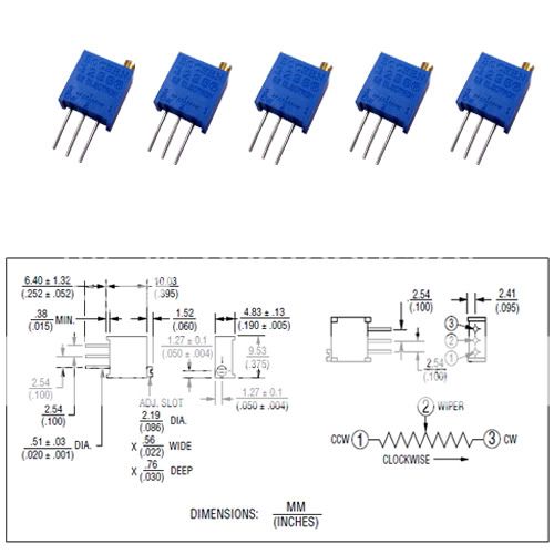 10 x 2K Ohms 3296 Trimmer Potentiometer Pot Resistors