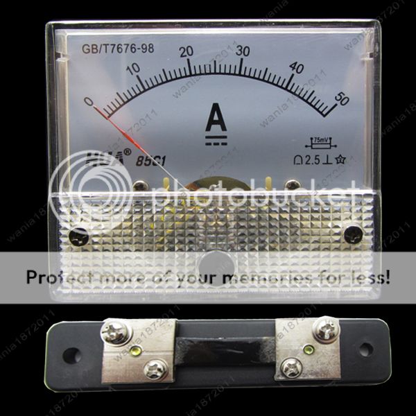DC 50A Analog Ammeter Panel AMP Current Meter 85C1 Gauge 0 ... panel ammeter gauge wiring diagram 