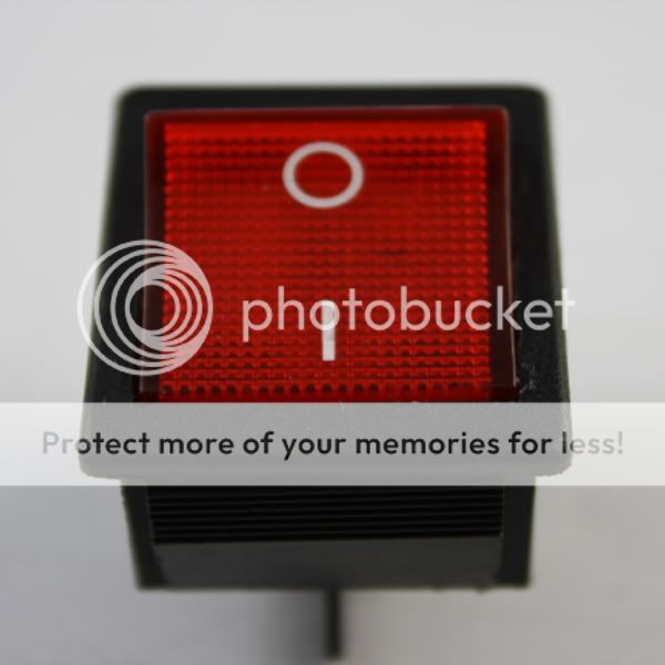 Red 6 Pin DPST ON OFF Rocker Switch With Neon Lamp  