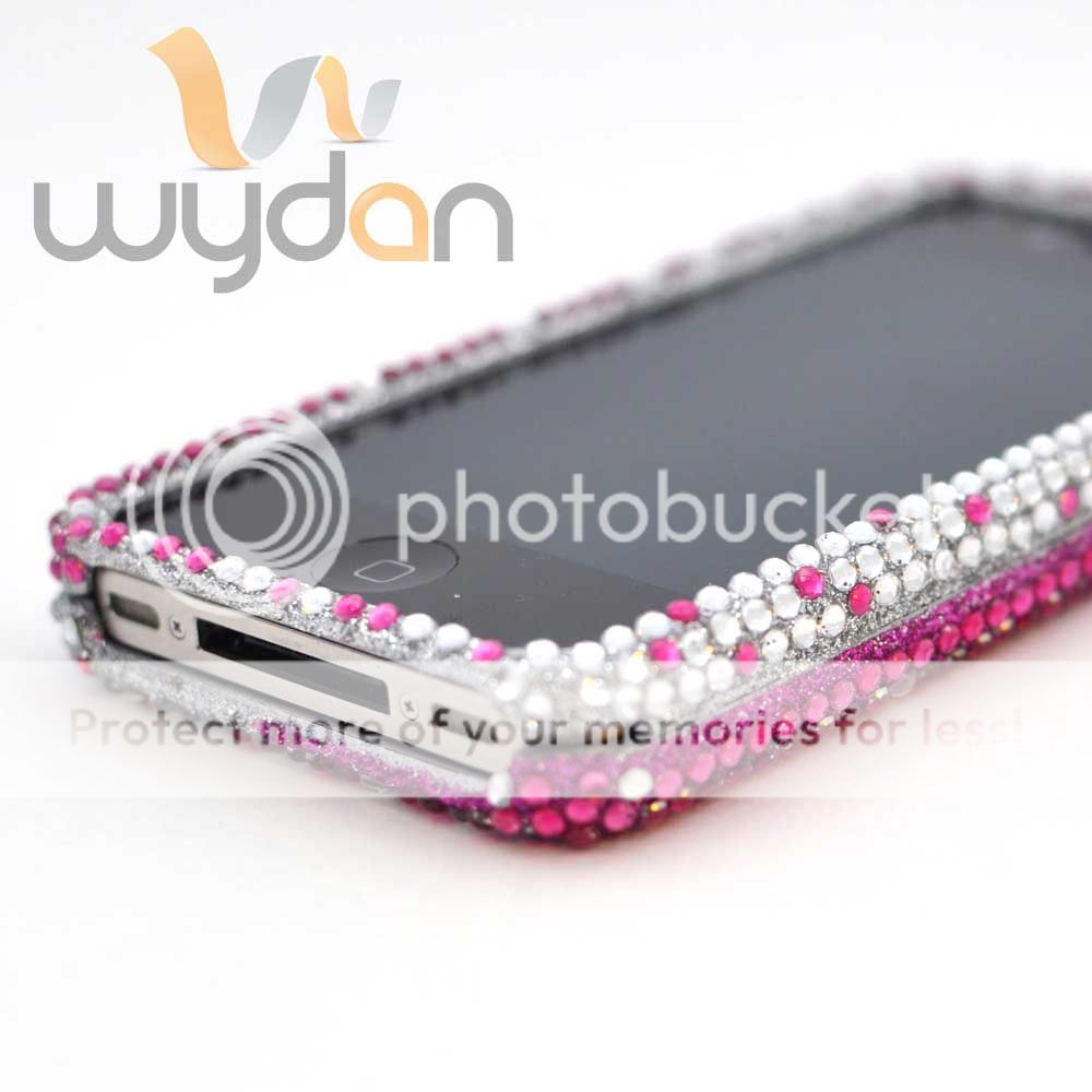 New Pink Silver Blend Bling iPhone 4 4S Case Hard Snap on Cover w