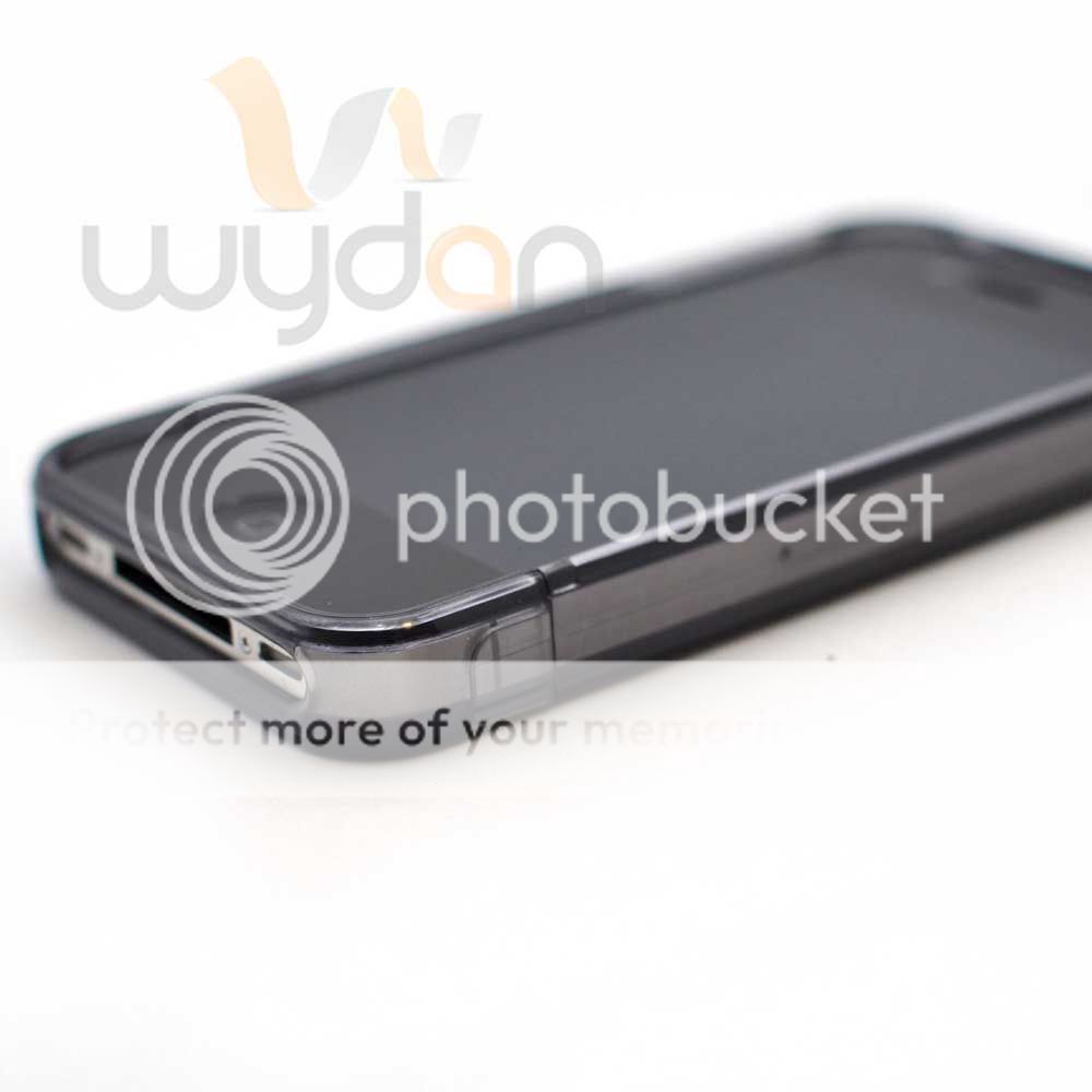   Black Smoke Slider iPhone 4G 4S Ultra Hard Case w/ Screen Protector