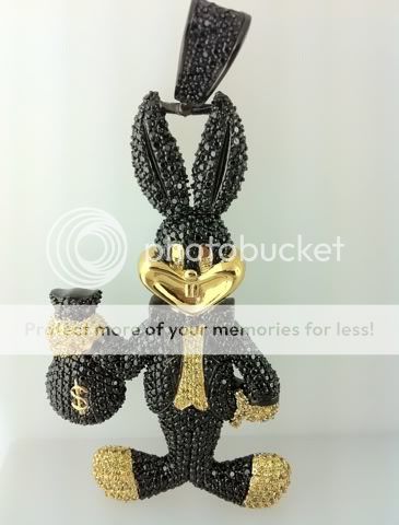 NEW BLACK GOLD EP BLACK & YELLOW BUGS BUNNY MONEY CHARM  