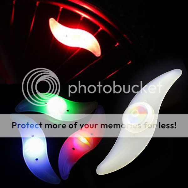 Bicycle Wheel Spoke Wire Tyre Rainbow Color Leaf LED Flash Light Lamp with Card