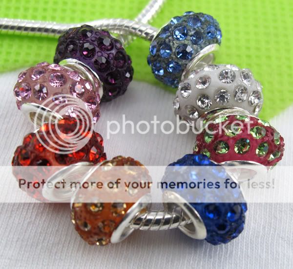 Mix 8Pcs Silver Core Swarovski Crystal Beads fit Charm bracelet 