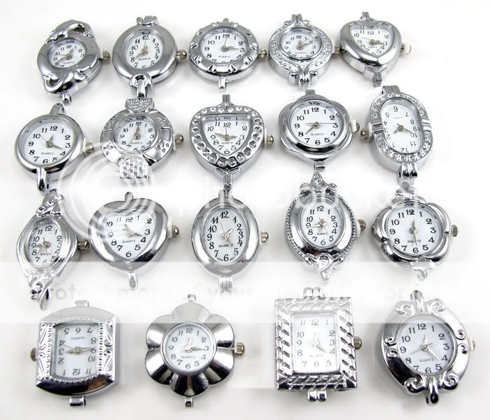   Lots 19pcs Mixed Style Quartz Silver Tone Watch Faces Freepost  