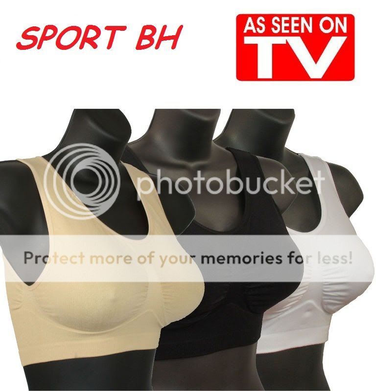 Push Up Sport Bra ohne Bügel BH Bustier mit Ahh Effekt Microfaser S M